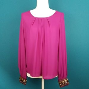 🆕️ 🌠 CY USA Fuchsia Pink Embellished Shirt // (NWOT)